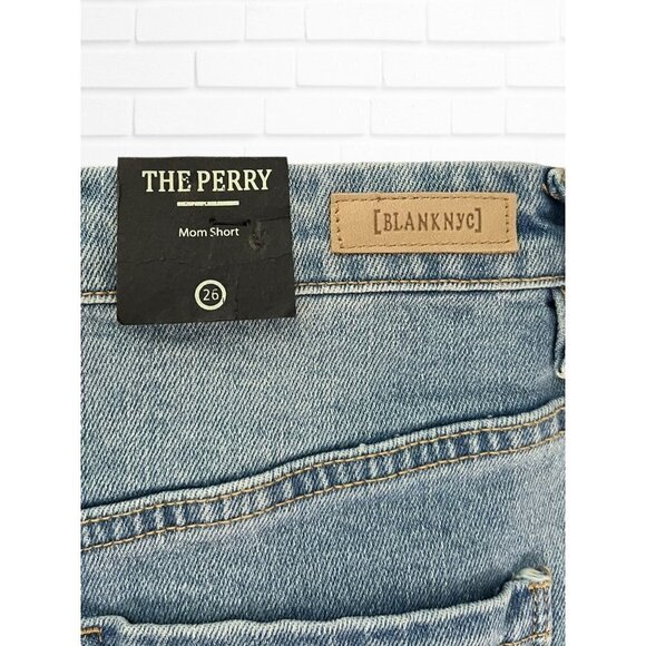 Blank NYC Shorts Women's Sz 26 The Perry Mom Shorts Blue Cotton‎ Pockets - Picture 6 of 8